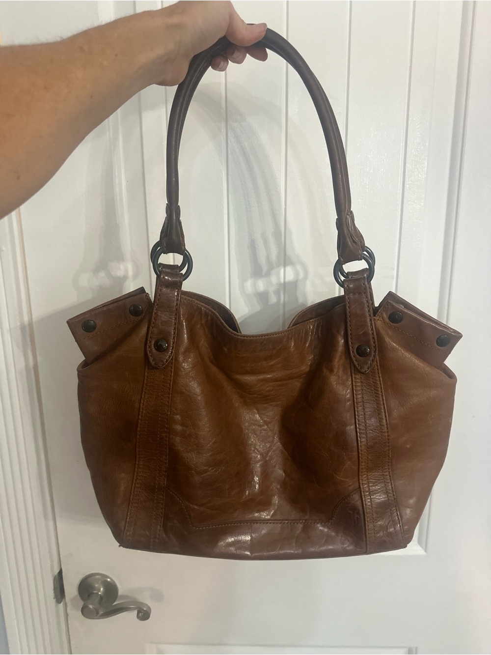Frye leather shoulder tote purse